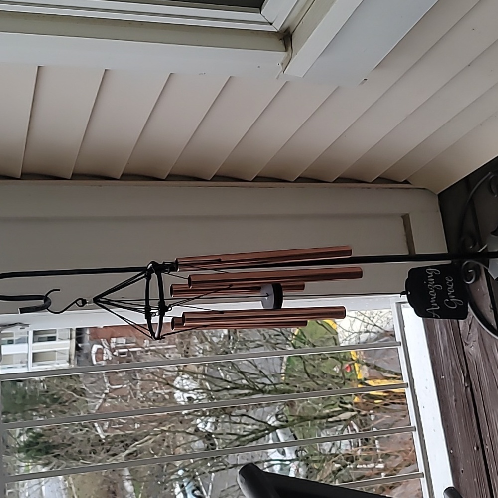 Copper Wind Chime with 'Amazing Grace' Pendant